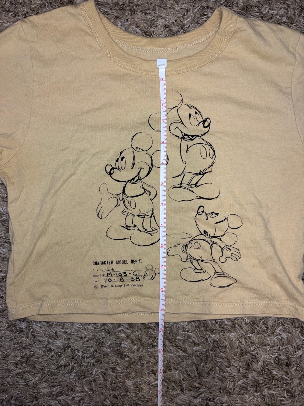 Mickey Mouse Beige Crop Tee - - Picture 7 of 7